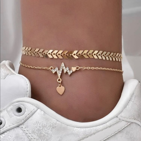 Jewelry - Lightening bolt ankle bracelet set